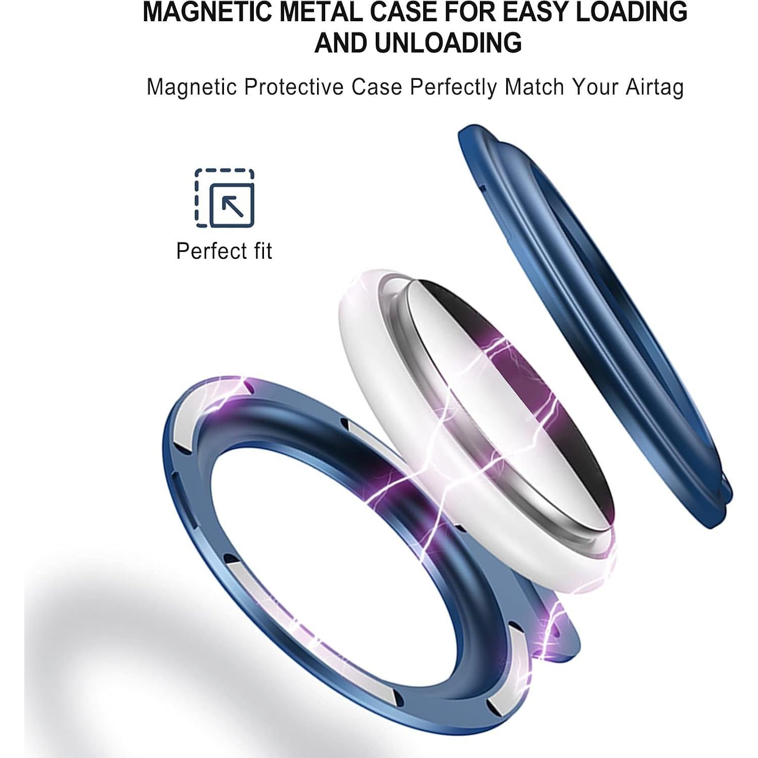 Soporte Magnético para Airtag Jelava - Funda de Aluminio Plata