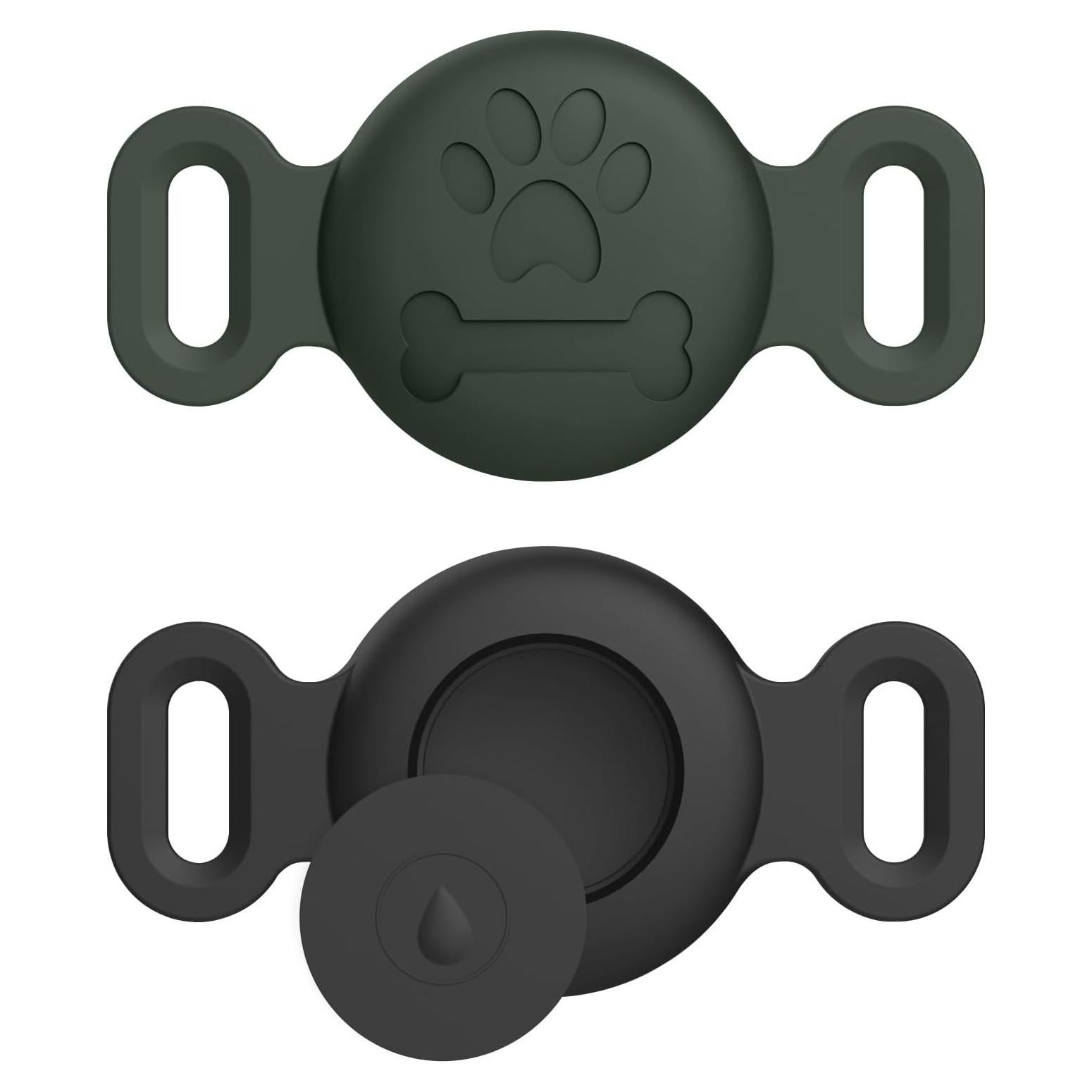 Paquete de 2 fundas de silicona para collar de AirTag Vanjua