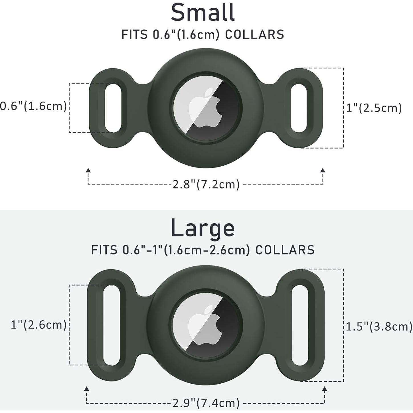 Paquete de 2 fundas de silicona para collar de AirTag Vanjua