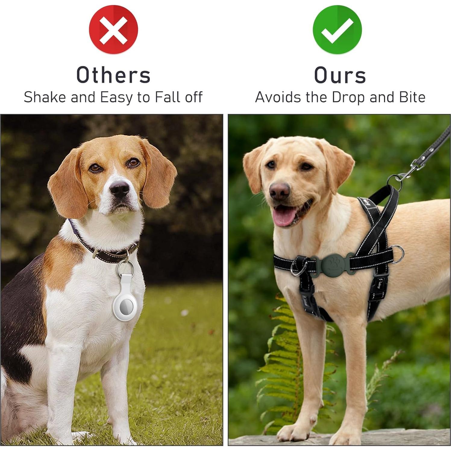 Paquete de 2 fundas de silicona para collar de AirTag Vanjua