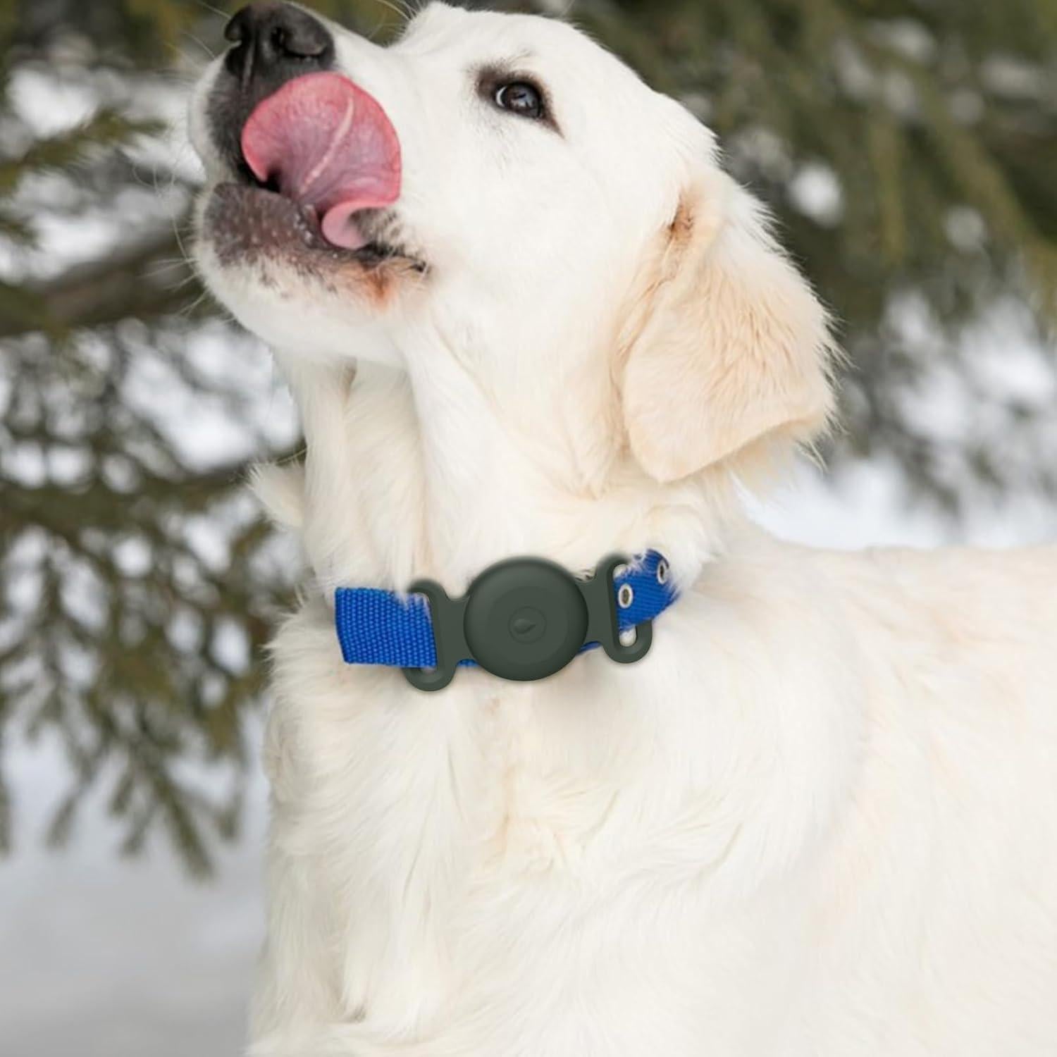 Paquete de 2 fundas de silicona para collar de AirTag Vanjua