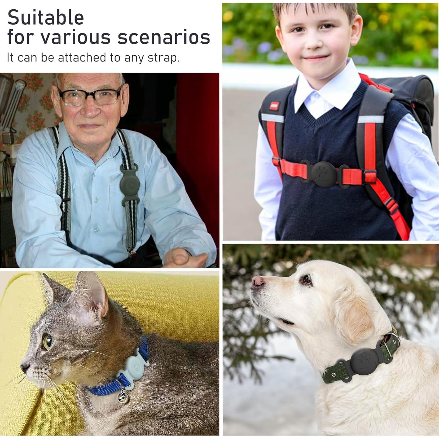 Paquete de 2 fundas de silicona para collar de AirTag Vanjua