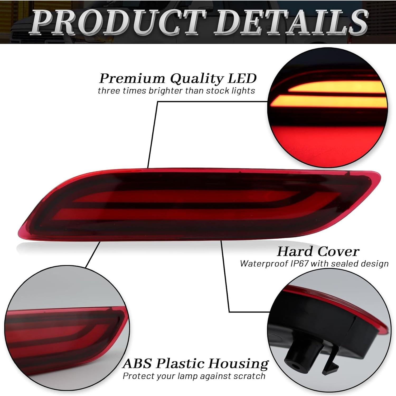 Luces Reflectoras LED para Parachoques Trasero Toyota Camry 2018-2023