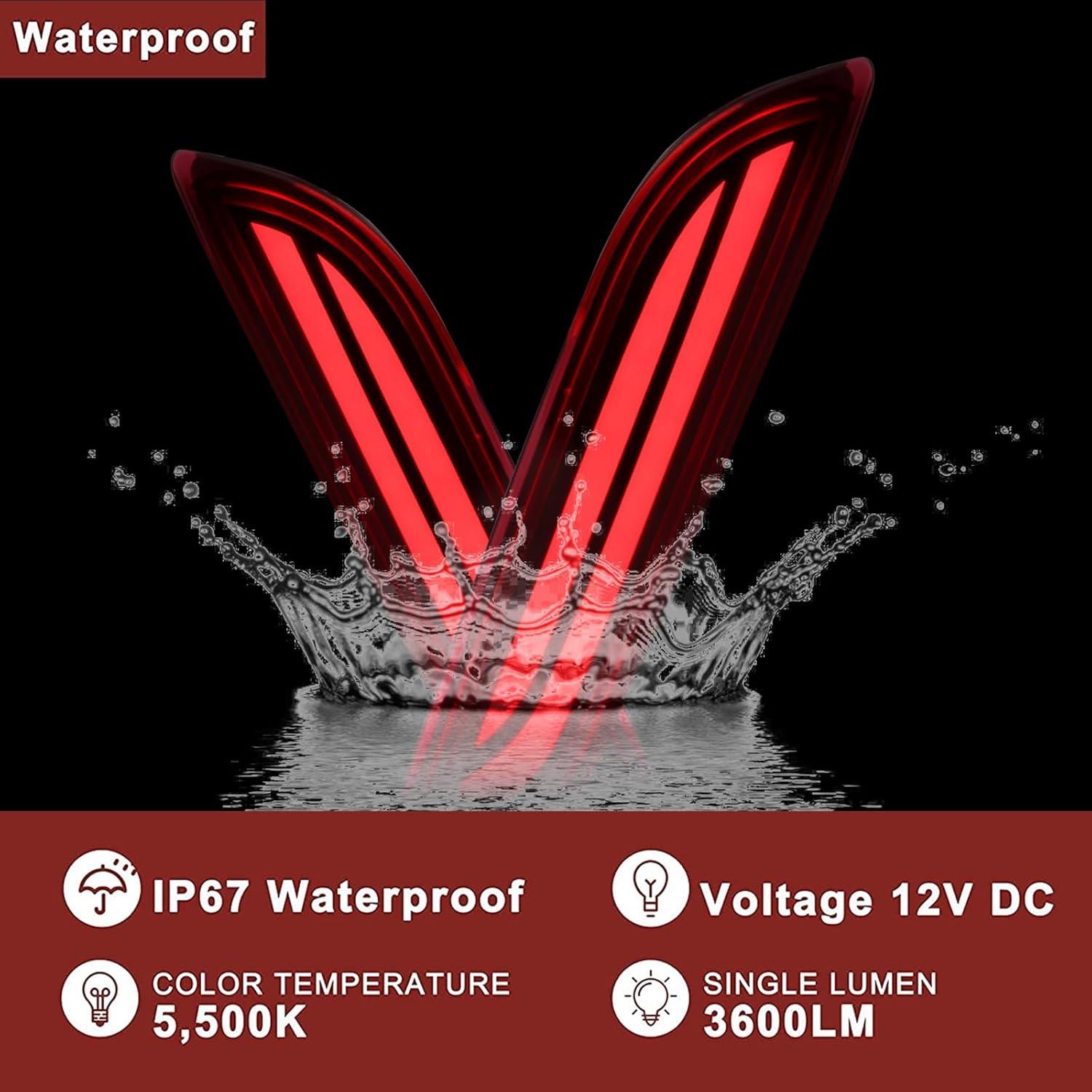 Luces Reflectoras LED para Parachoques Trasero Toyota Camry 2018-2023