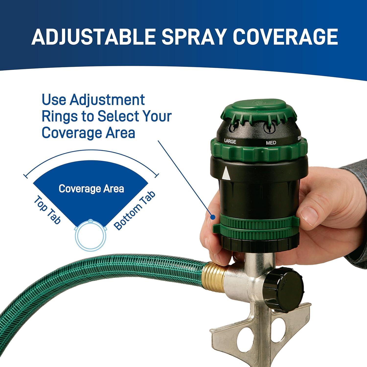 Rociador de Engranaje Orbit H2O-Six 6 Patrones 360° Verde