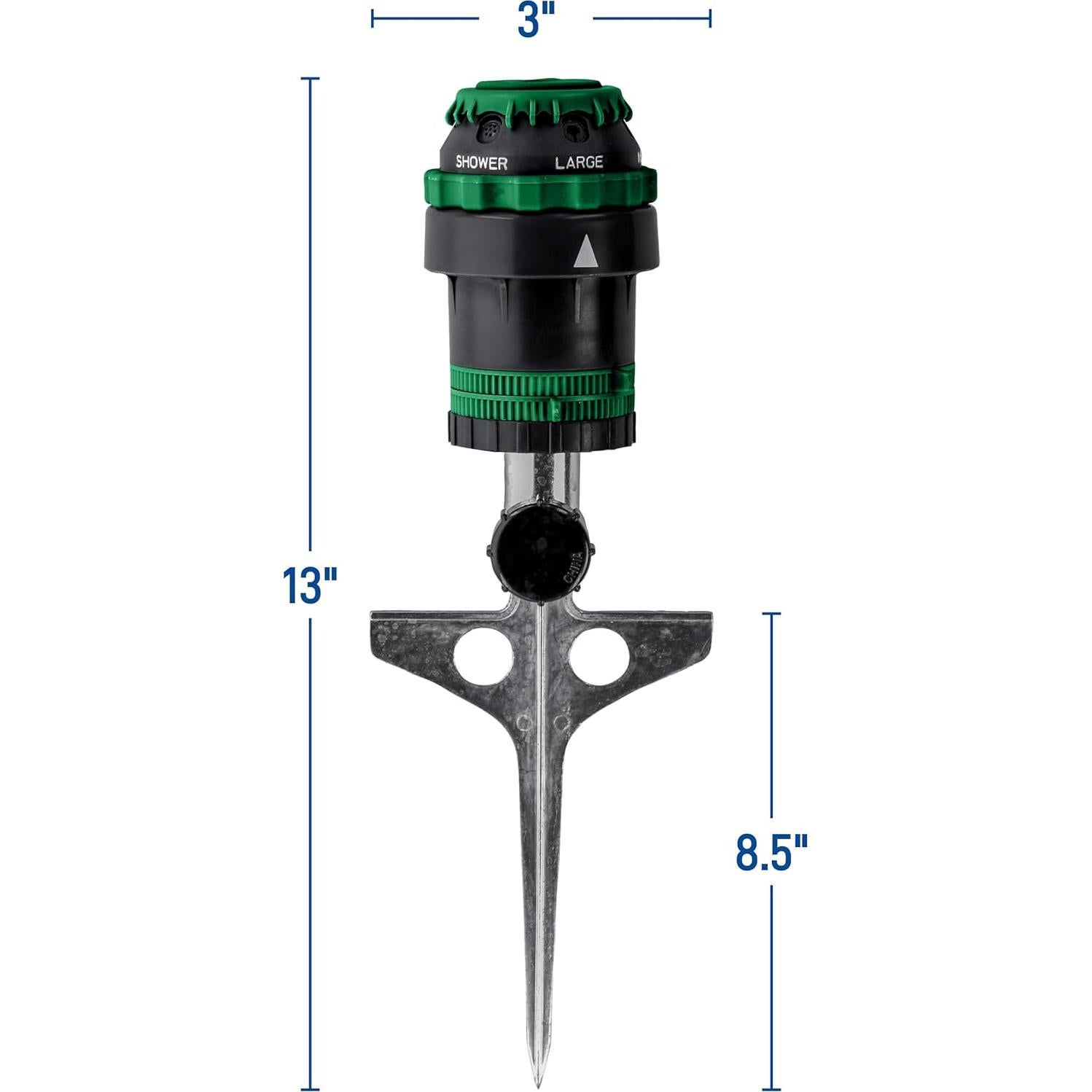Rociador de Engranaje Orbit H2O-Six 6 Patrones 360° Verde