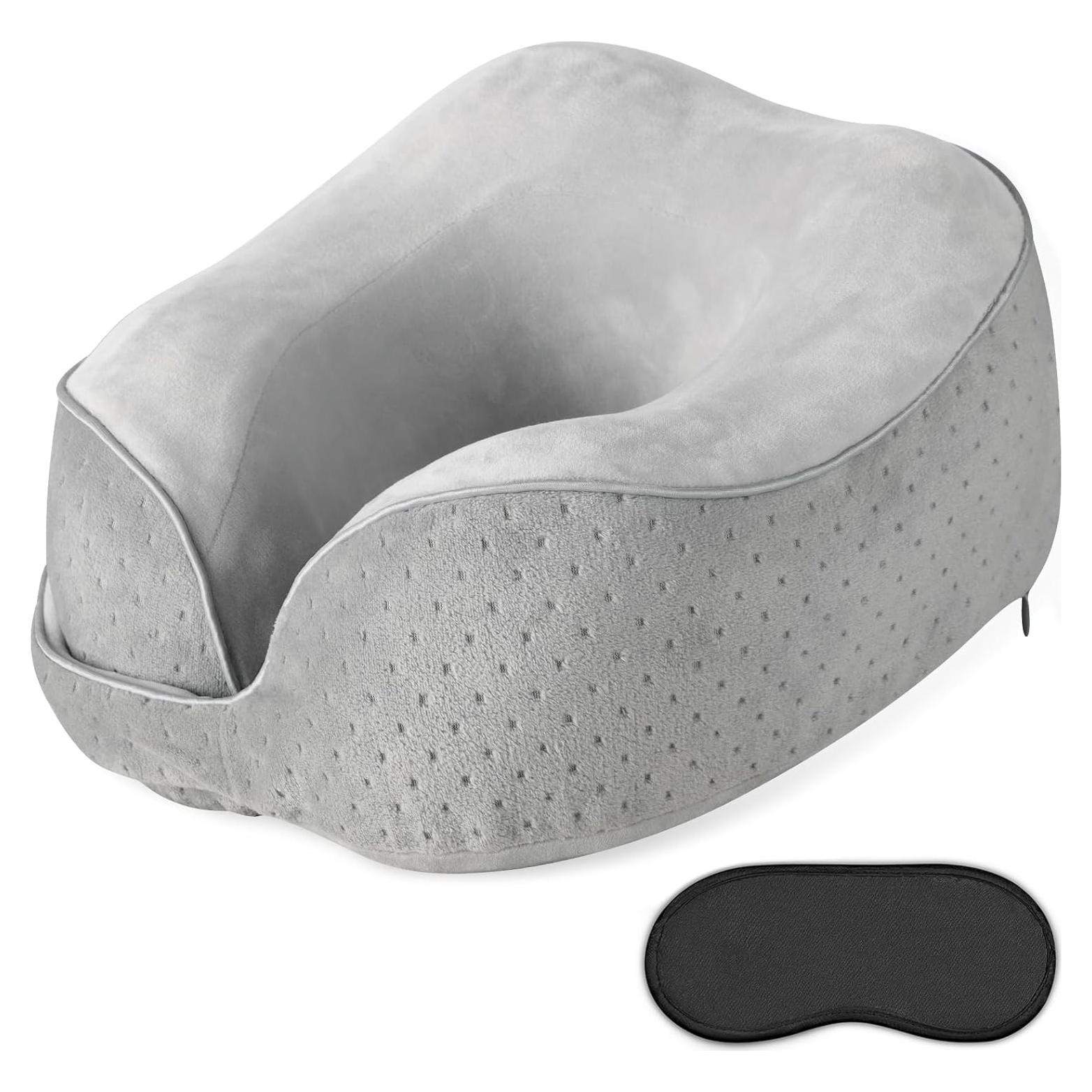 Almohada de Viaje Gosider Espuma con Memoria Gris 30x20x10cm