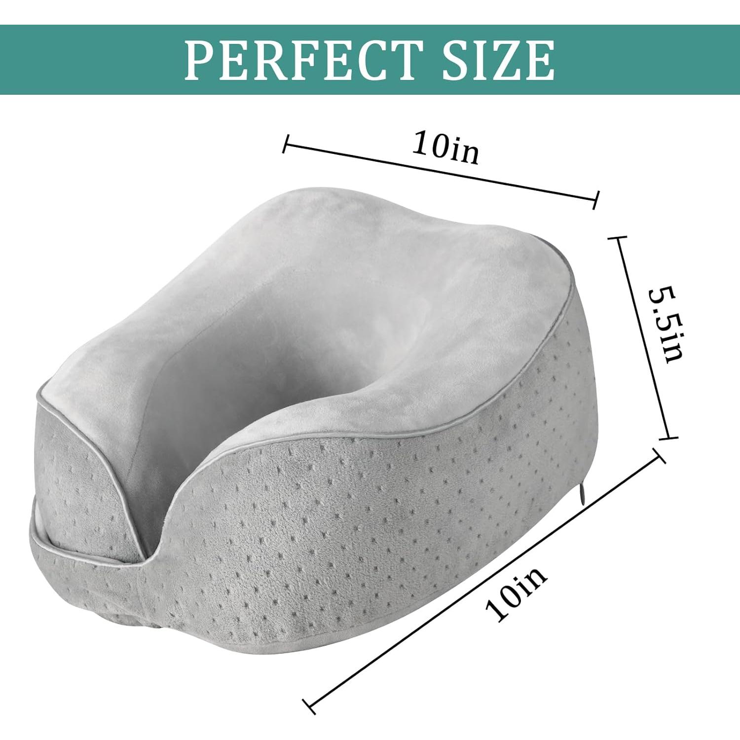 Almohada de Viaje Gosider Espuma con Memoria Gris 30x20x10cm