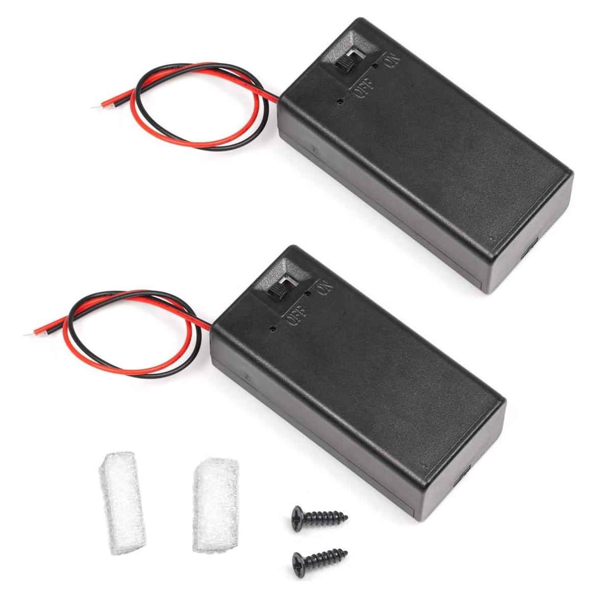 Soporte de Batería 9V LAMPVPATH con Interruptor - Paquete de 2