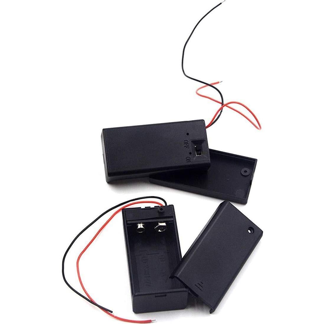 Soporte de Batería 9V LAMPVPATH con Interruptor - Paquete de 2