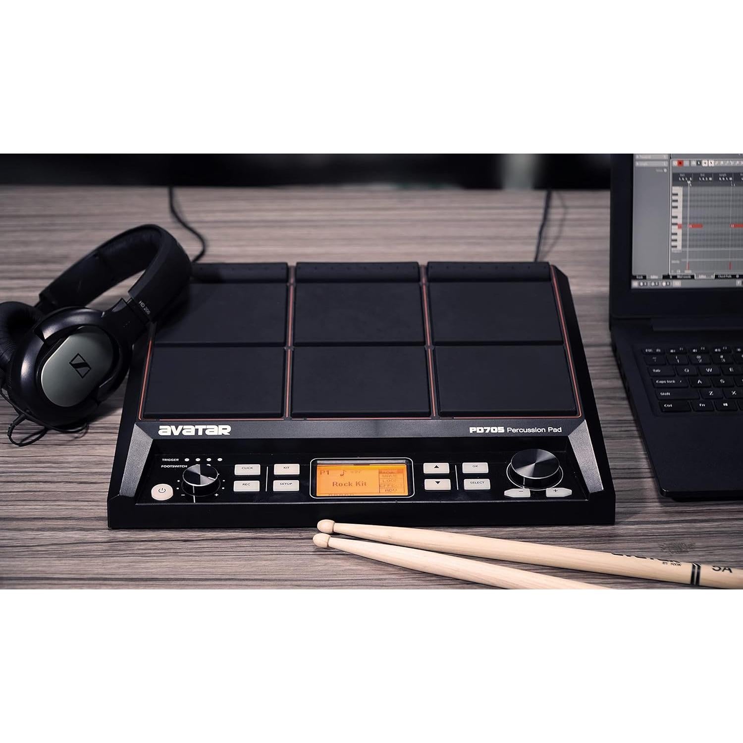 Pad de Percusión PD705 HXW 9 Pads 592 Sonidos USB MIDI