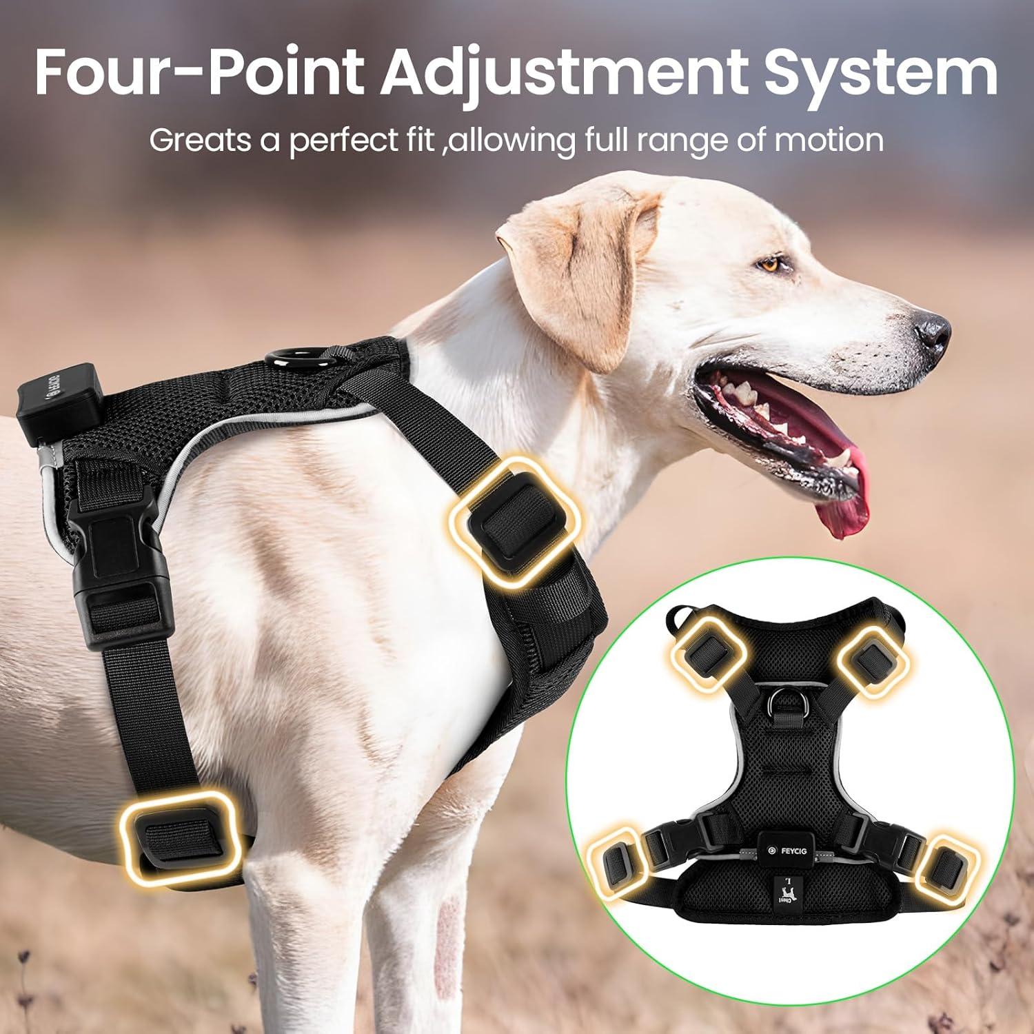 Arnés Iluminado para Perros Feycig XS Negro Ajustable LED