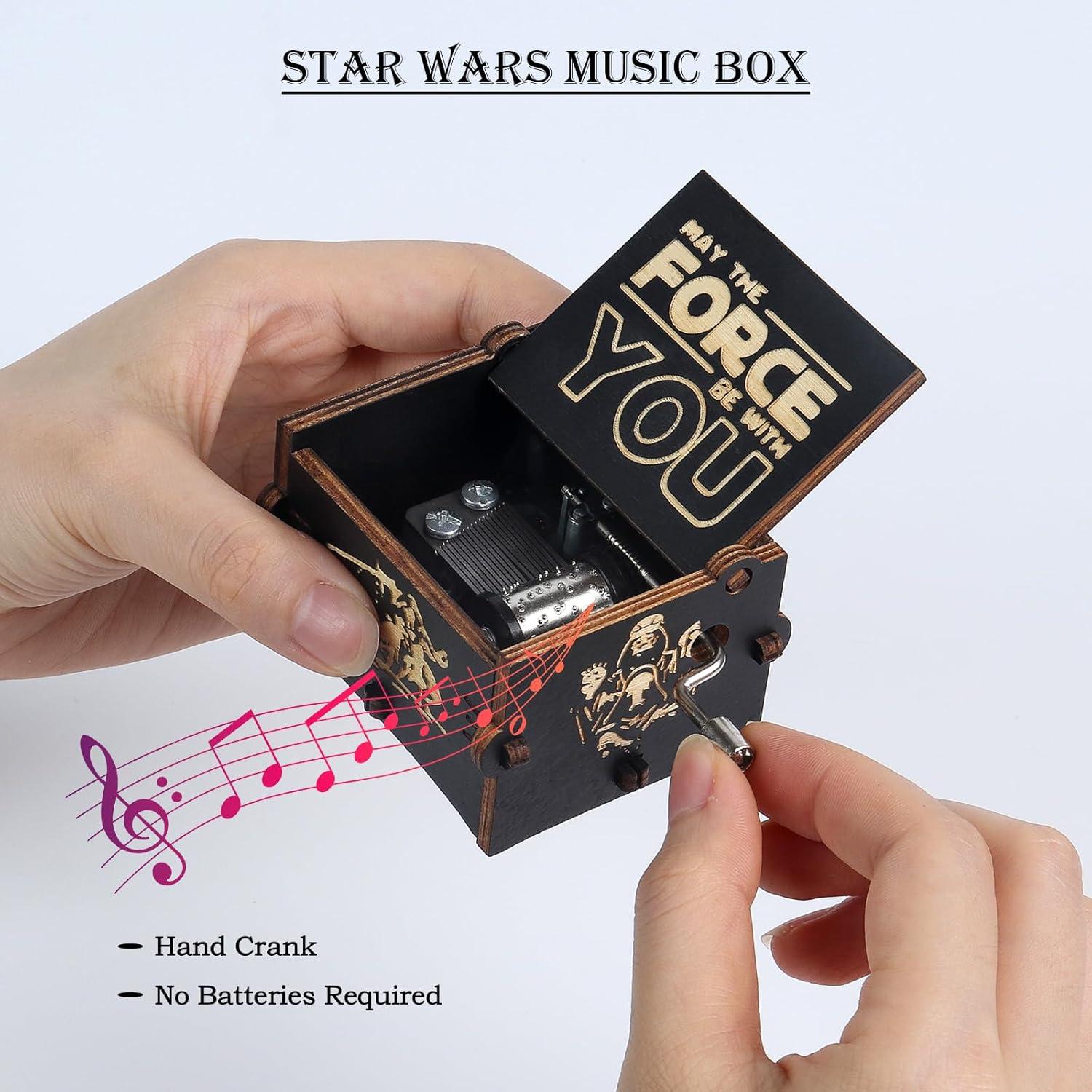 Caja Musical Star Wars de Madera Vintage Grabada