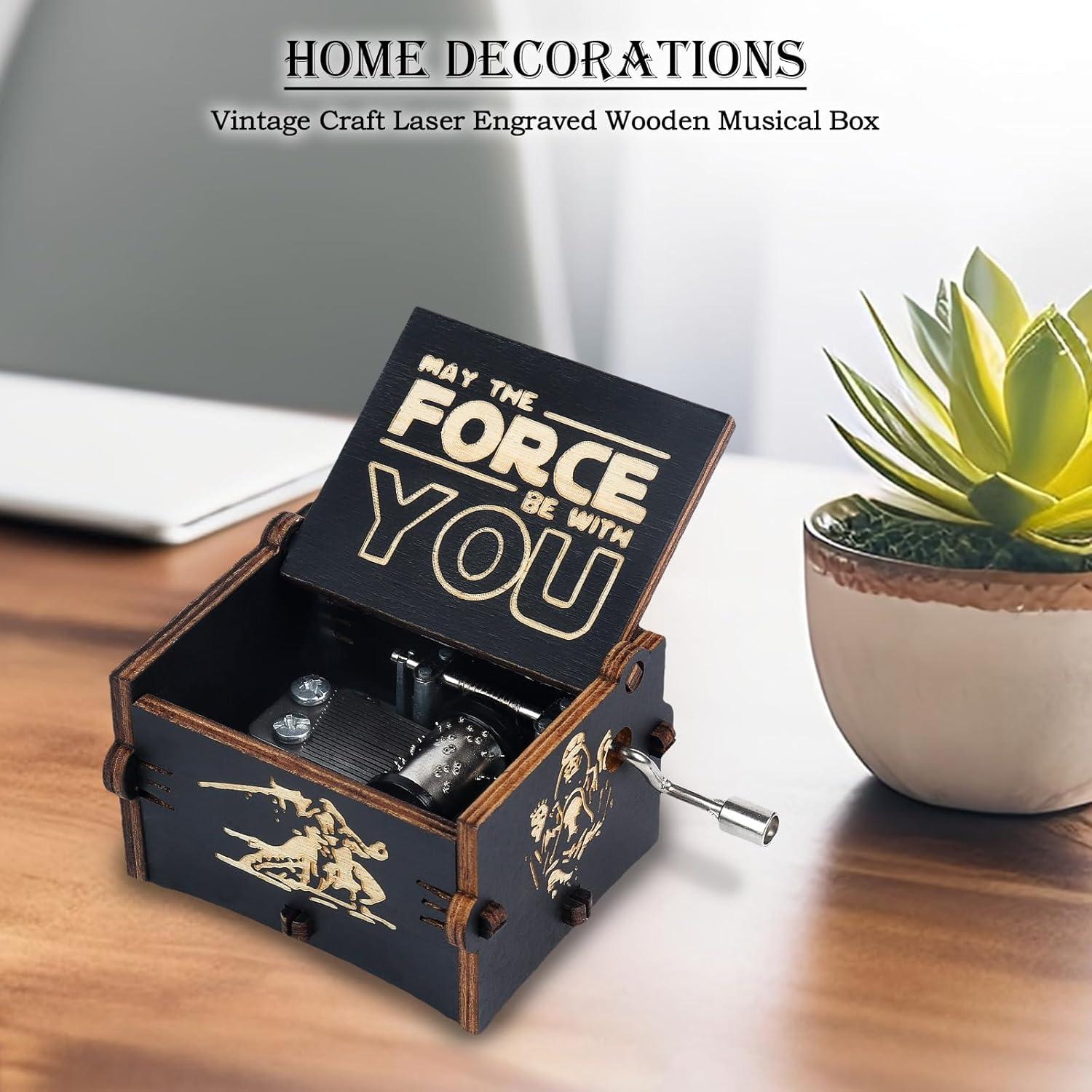 Caja Musical Star Wars de Madera Vintage Grabada