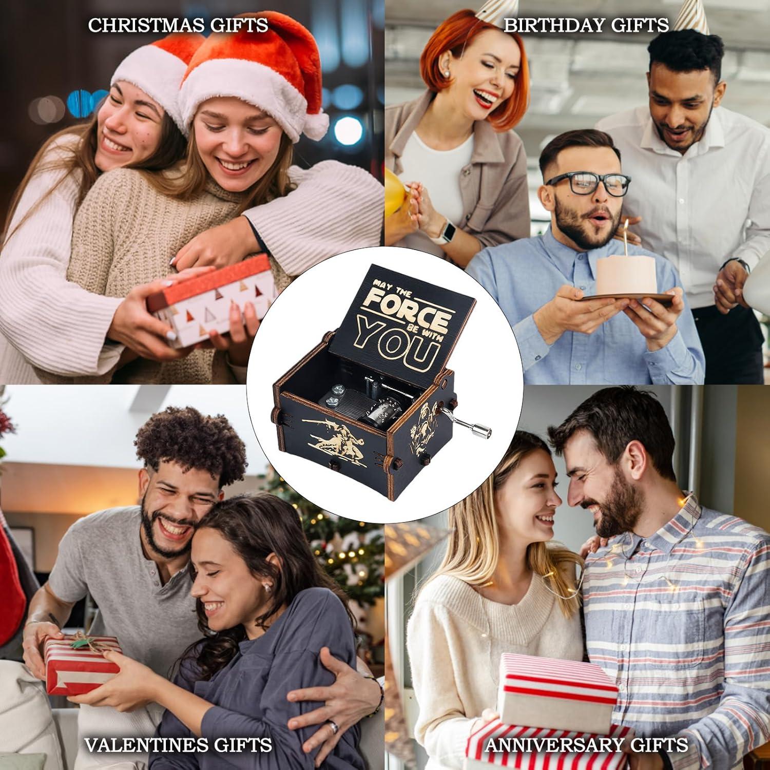 Caja Musical Star Wars de Madera Vintage Grabada