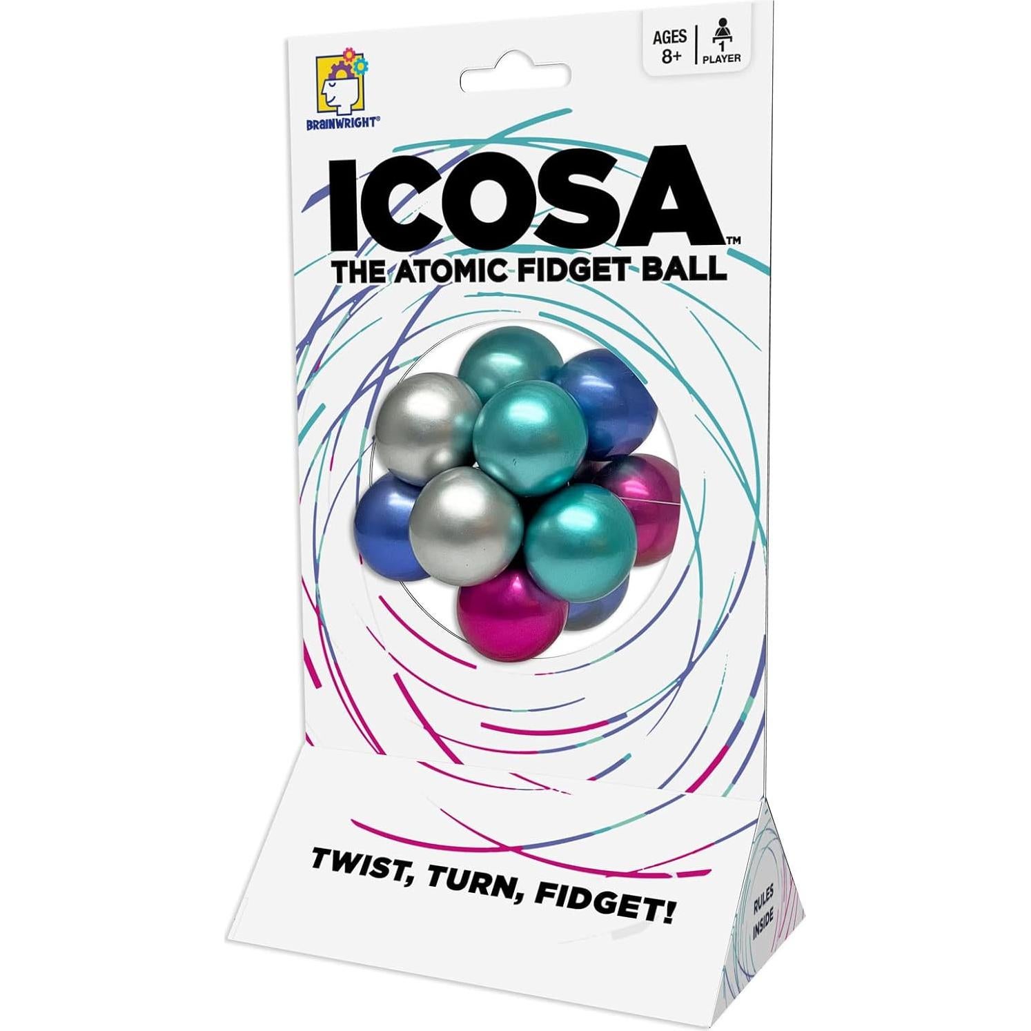 Brainwright Icosa Ice - The Atomic Fidget Ball. Twist, Turn, Fidget!