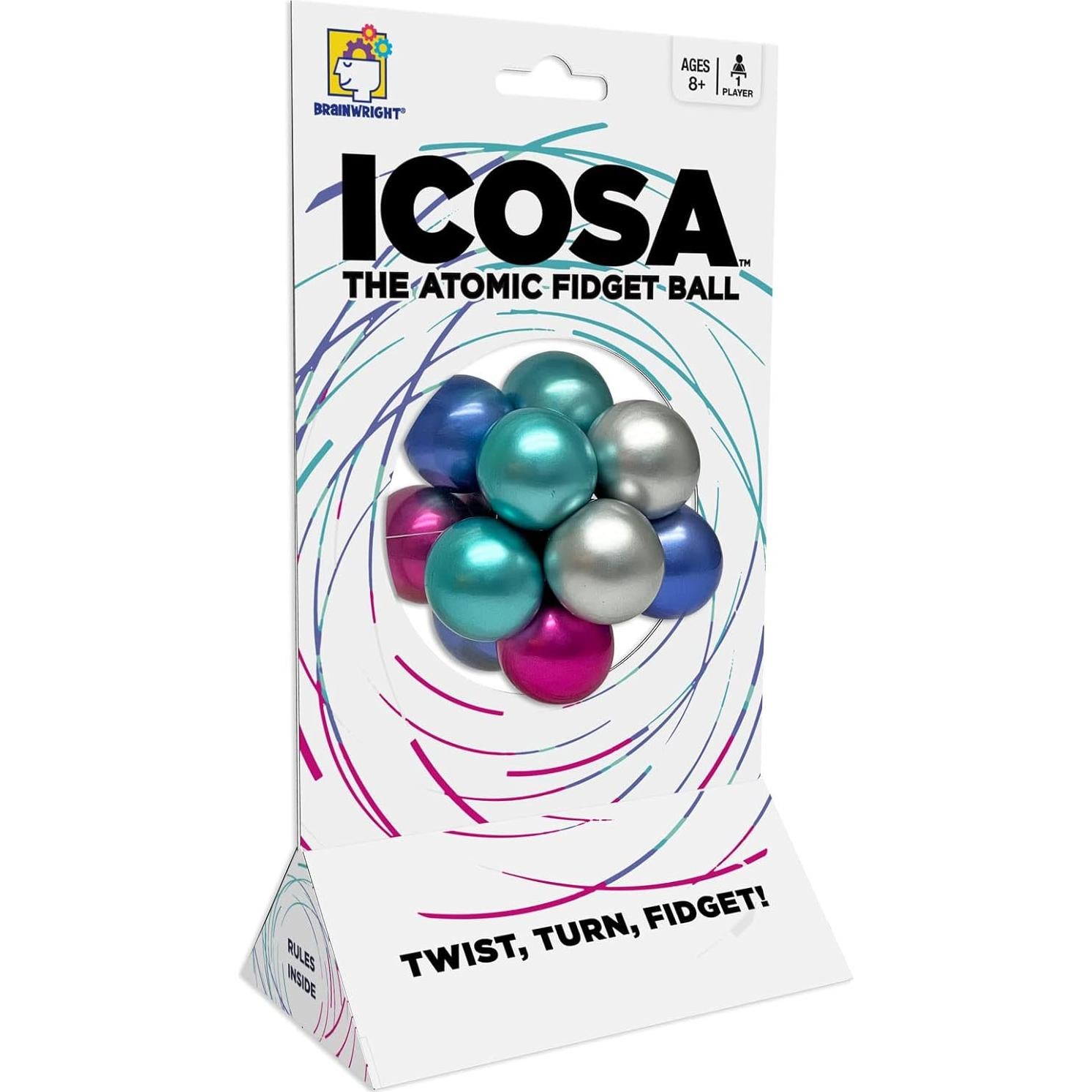 Brainwright Icosa Ice - The Atomic Fidget Ball. Twist, Turn, Fidget!