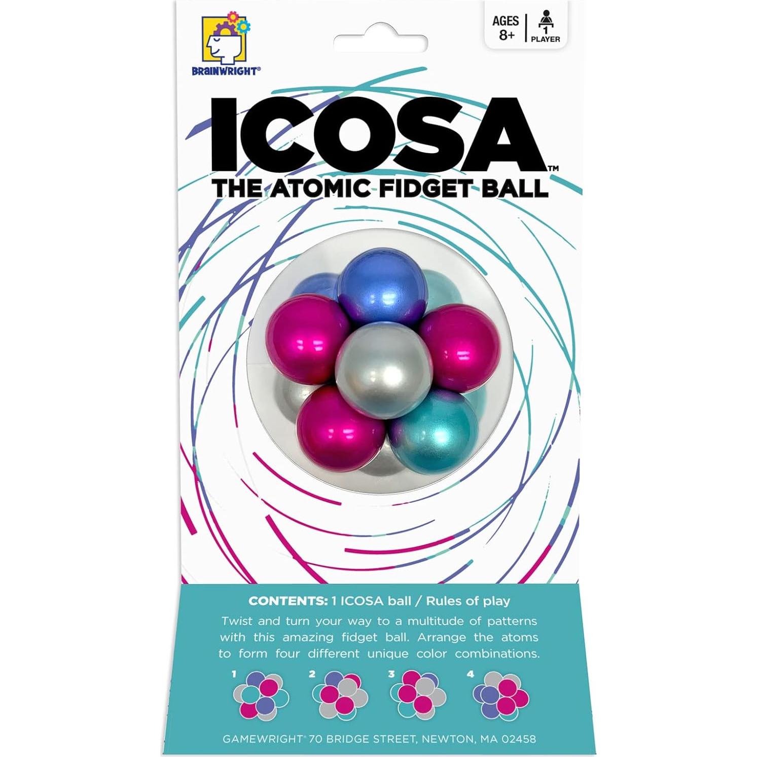 Brainwright Icosa Ice - The Atomic Fidget Ball. Twist, Turn, Fidget!