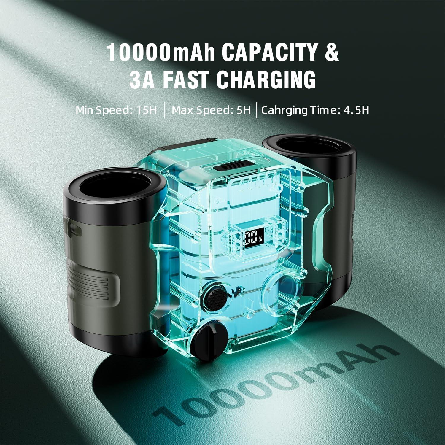 Ventilador Portátil de Cintura LEMOISTAR FB7 10000mAh Verde