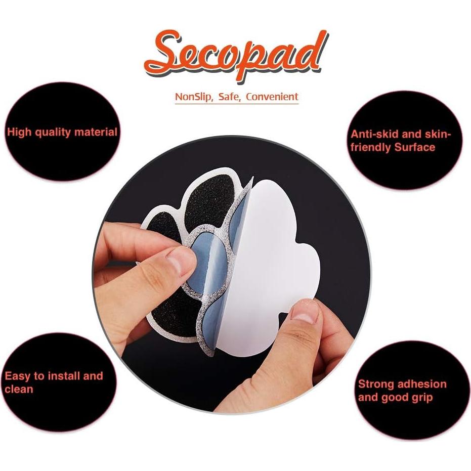 Pegatinas Antideslizantes Secopad 20 PCS para Baño Negro