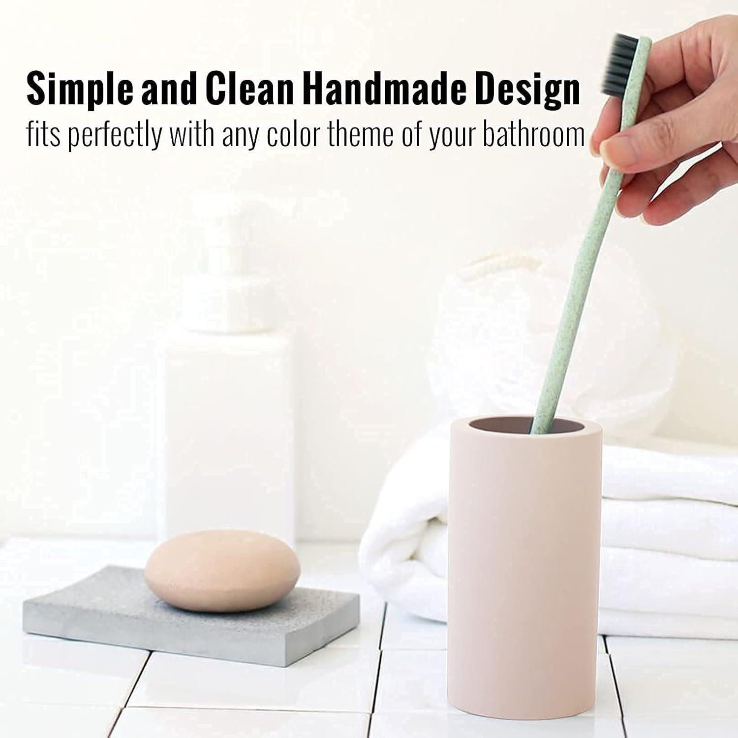 Soporte para Cepillo de Dientes GRUISE Beige Diatomita 11.4cm