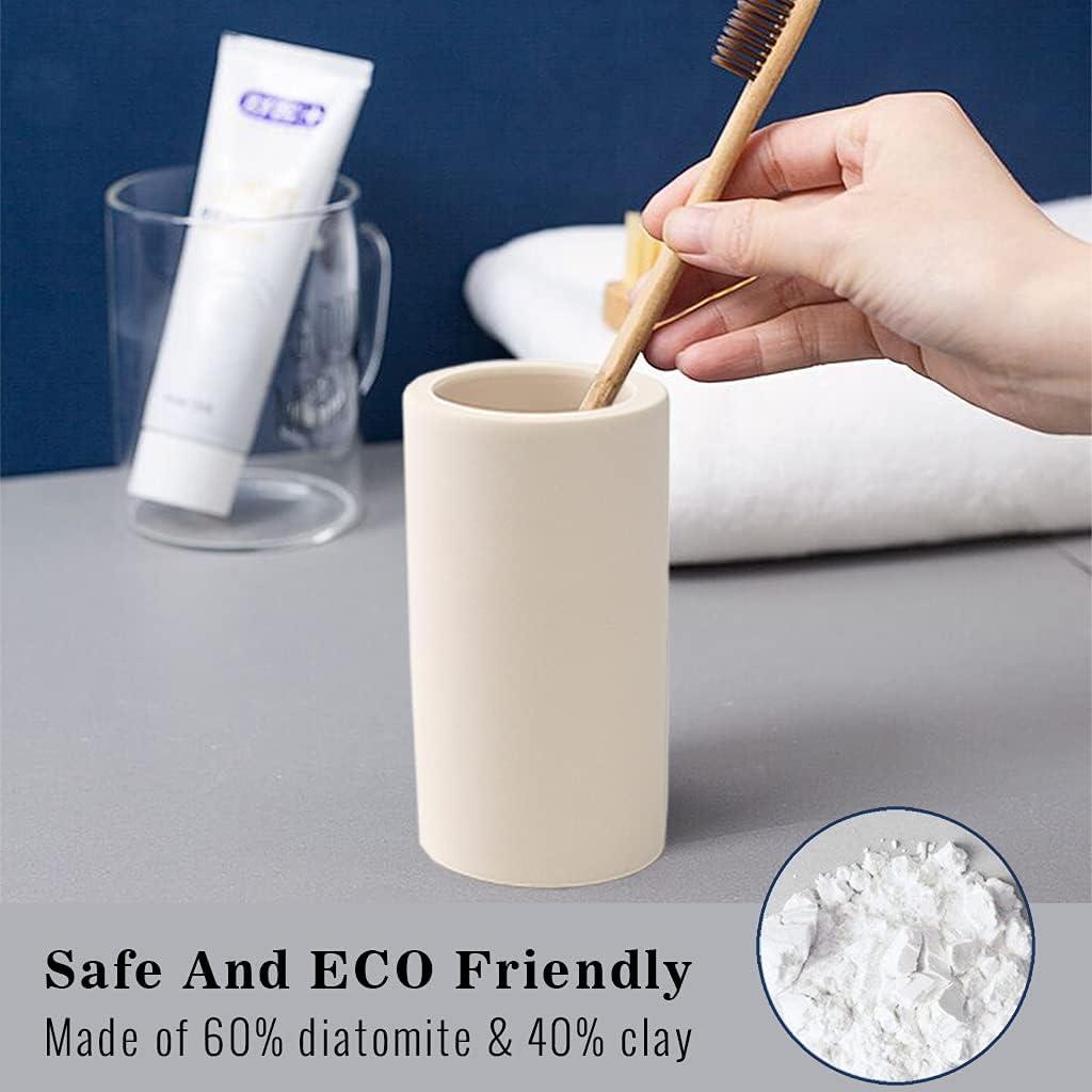Soporte para Cepillo de Dientes GRUISE Beige Diatomita 11.4cm