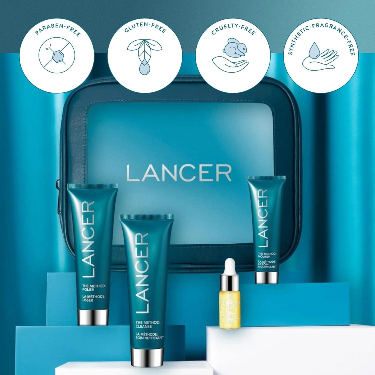 Kit Facial Lancer 3 Pasos Exfoliante y Hidratante 27.99cm