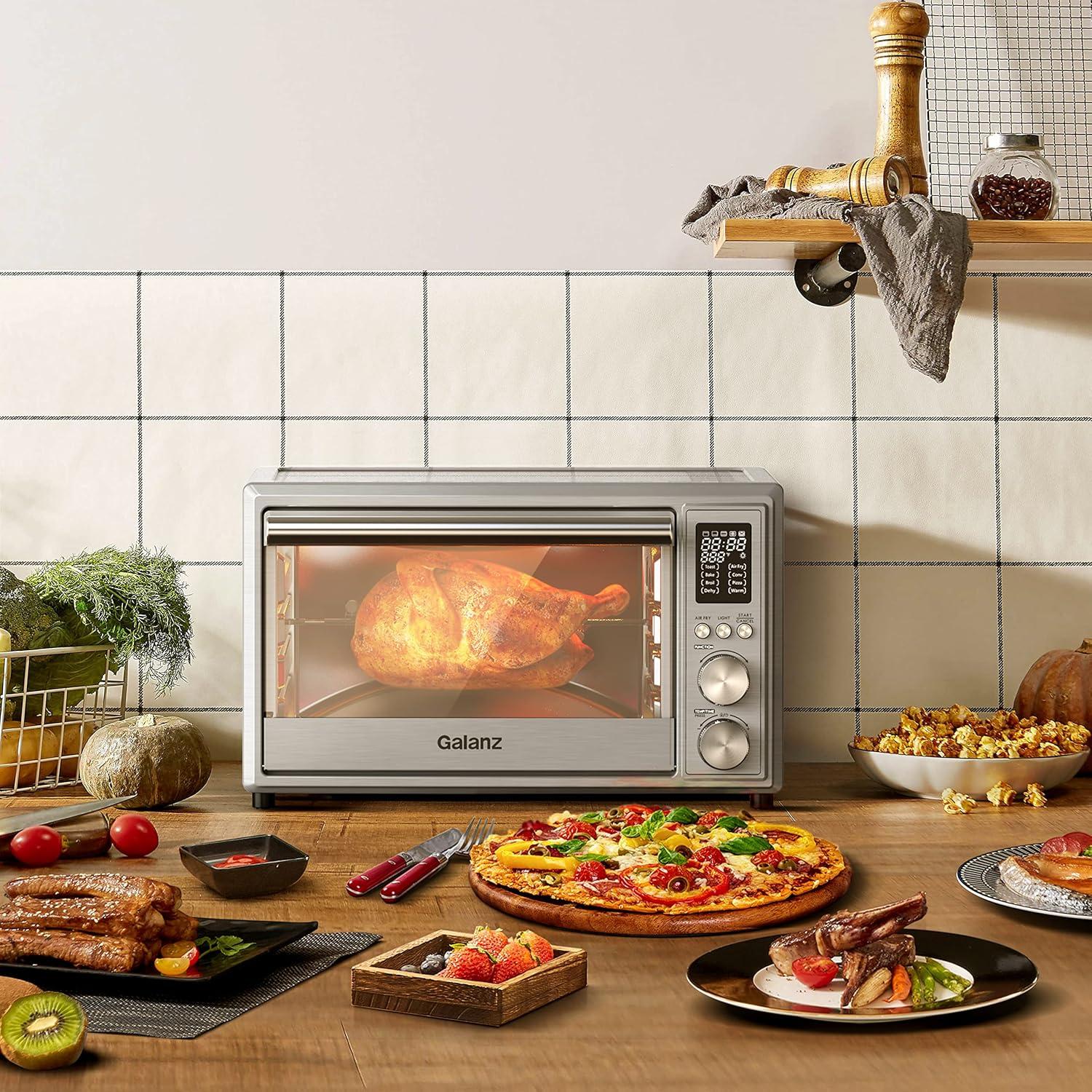 Horno Tostador Digital Galanz 30L 8 en 1 con Freír al Aire