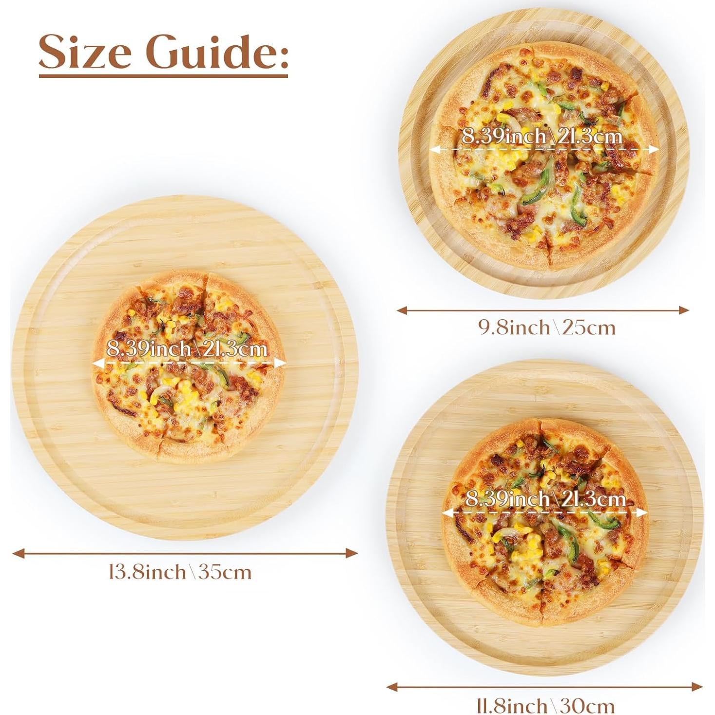 Bandeja de Servicio Redonda de Bambú YANGQIHOME 25x25 cm