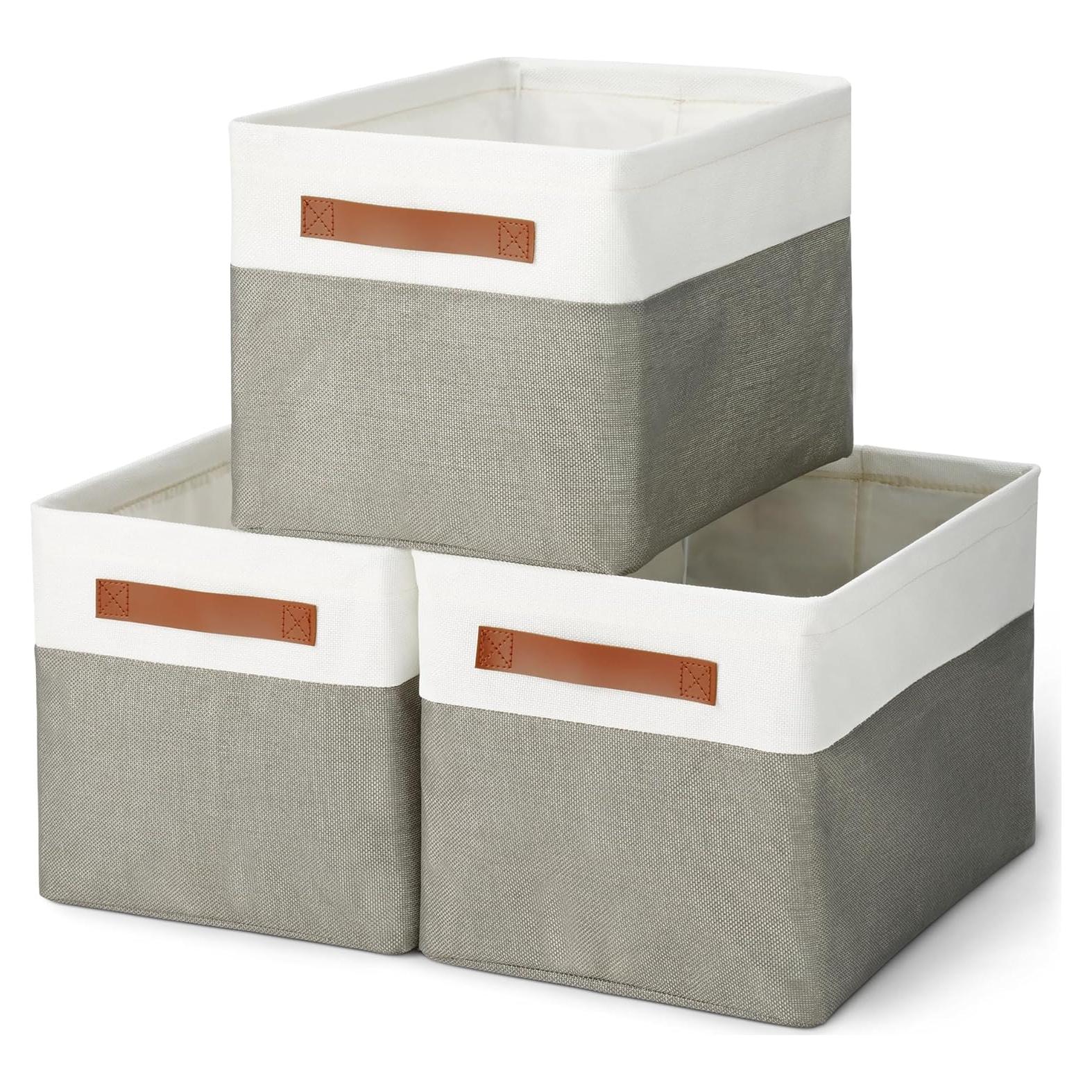 Cajas de Almacenamiento Plegables Amazon Basics 3 Piezas Carbón