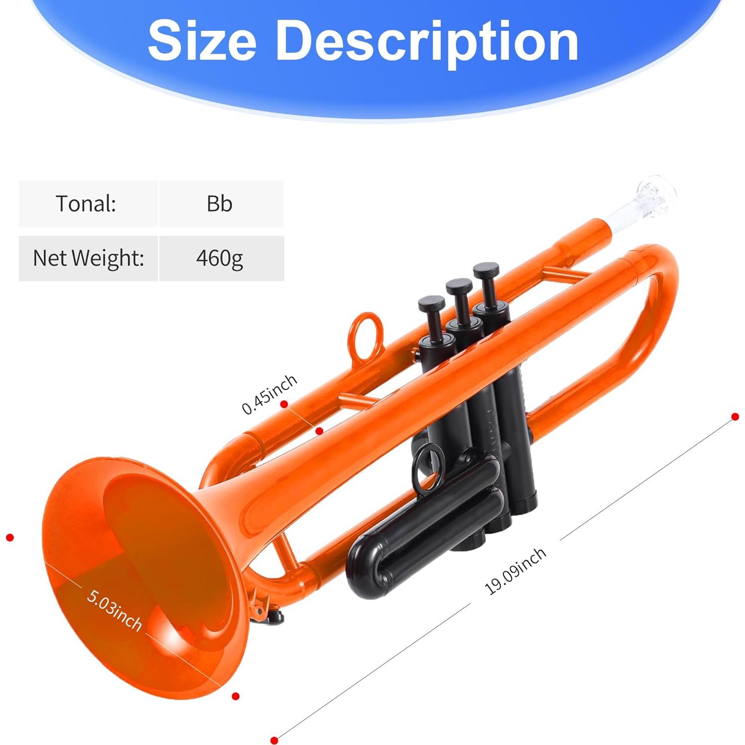 Trompeta Bb Profesional PAMPET Naranja para Estudiantes