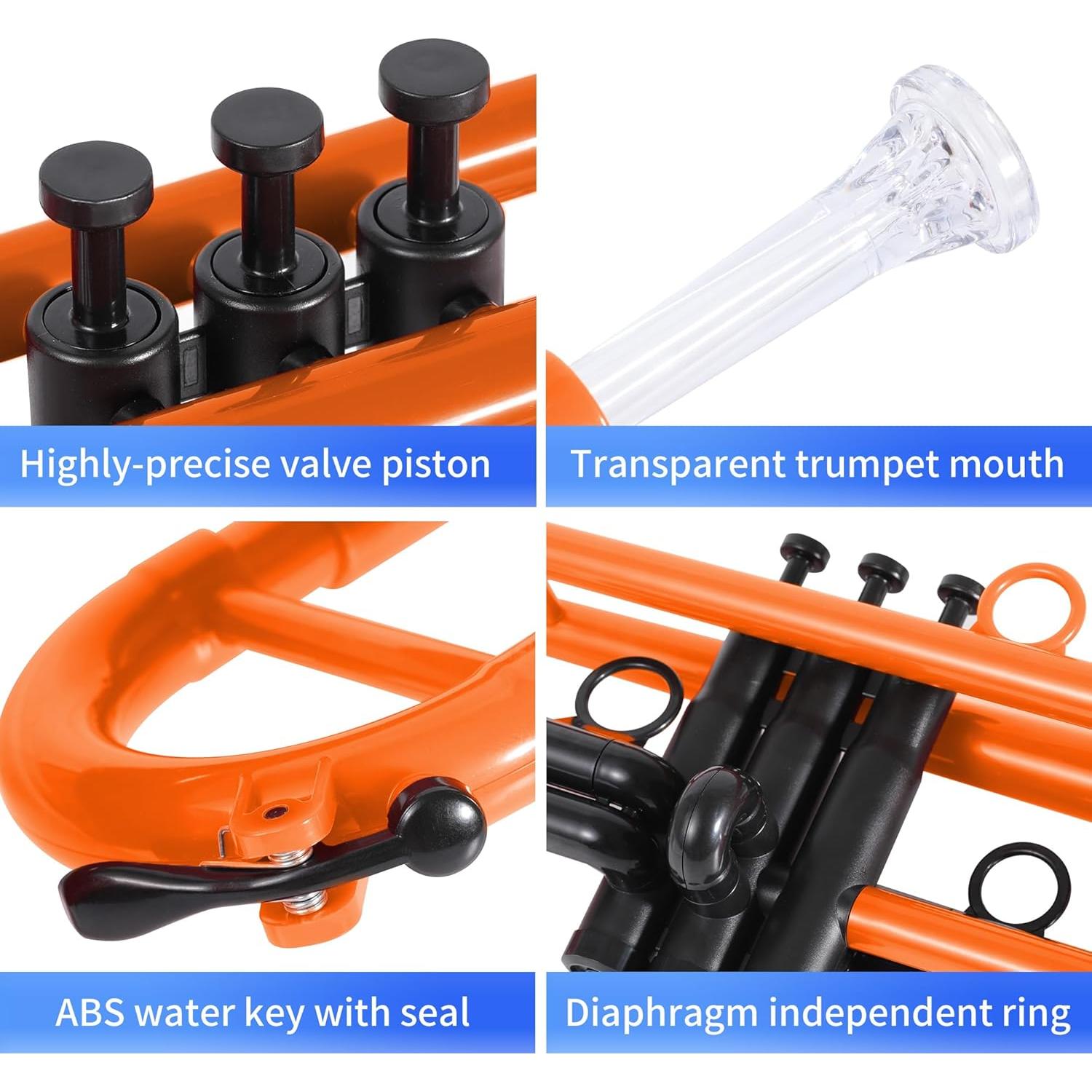 Trompeta Bb Profesional PAMPET Naranja para Estudiantes