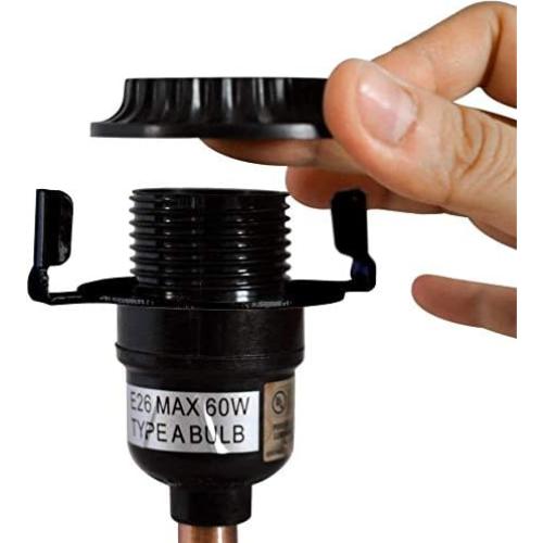 Soporte de Lámpara RddenIy E26 6" Negro Adaptador