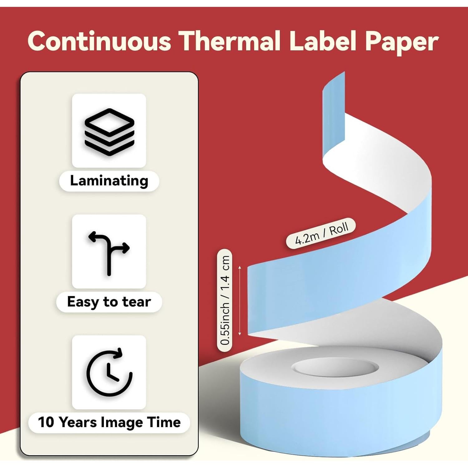 Cinta Etiquetadora 14mm x 4.2m PeriPage Azul Autoadhesiva