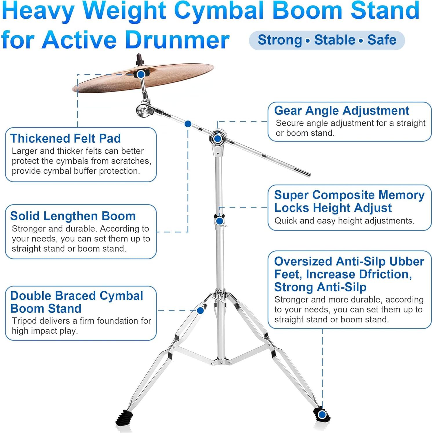 Paquete de 2 Soportes de Platillo Boom Ajustables 55-124 cm