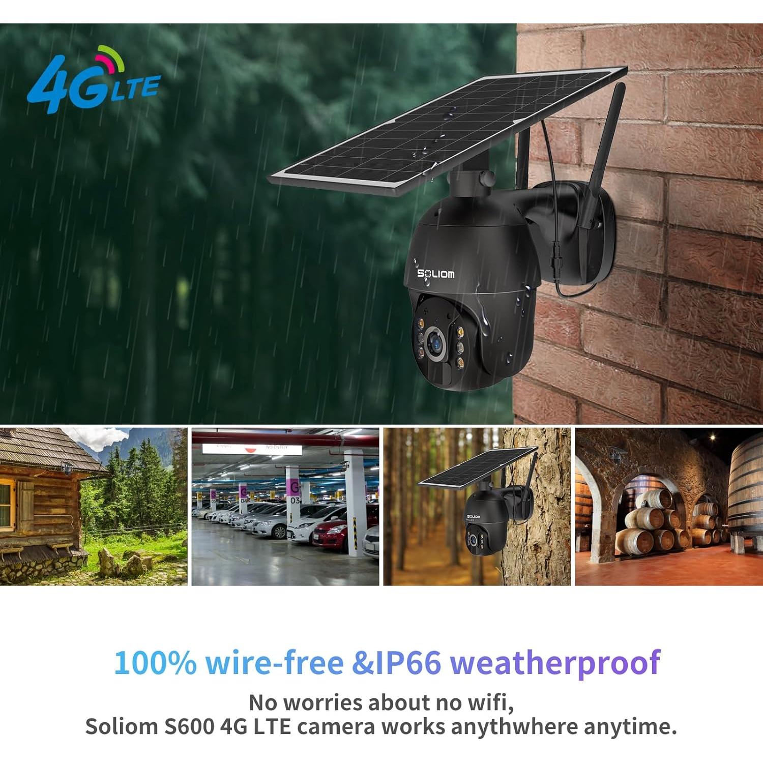 Cámara de Seguridad Solar 4G LTE Soliom S600 1080P Inalámbrica