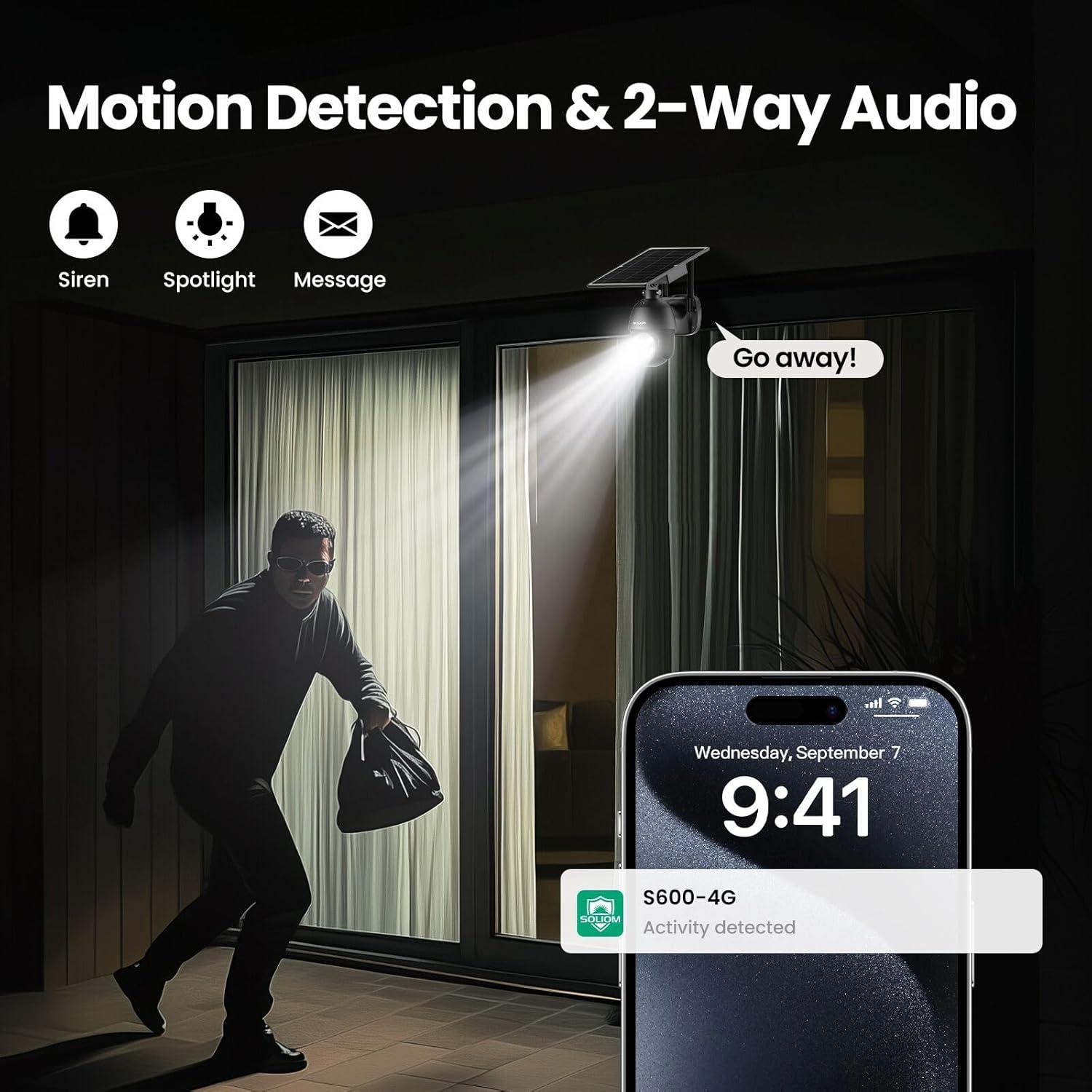 Cámara de Seguridad Solar 4G LTE Soliom S600 1080P Inalámbrica