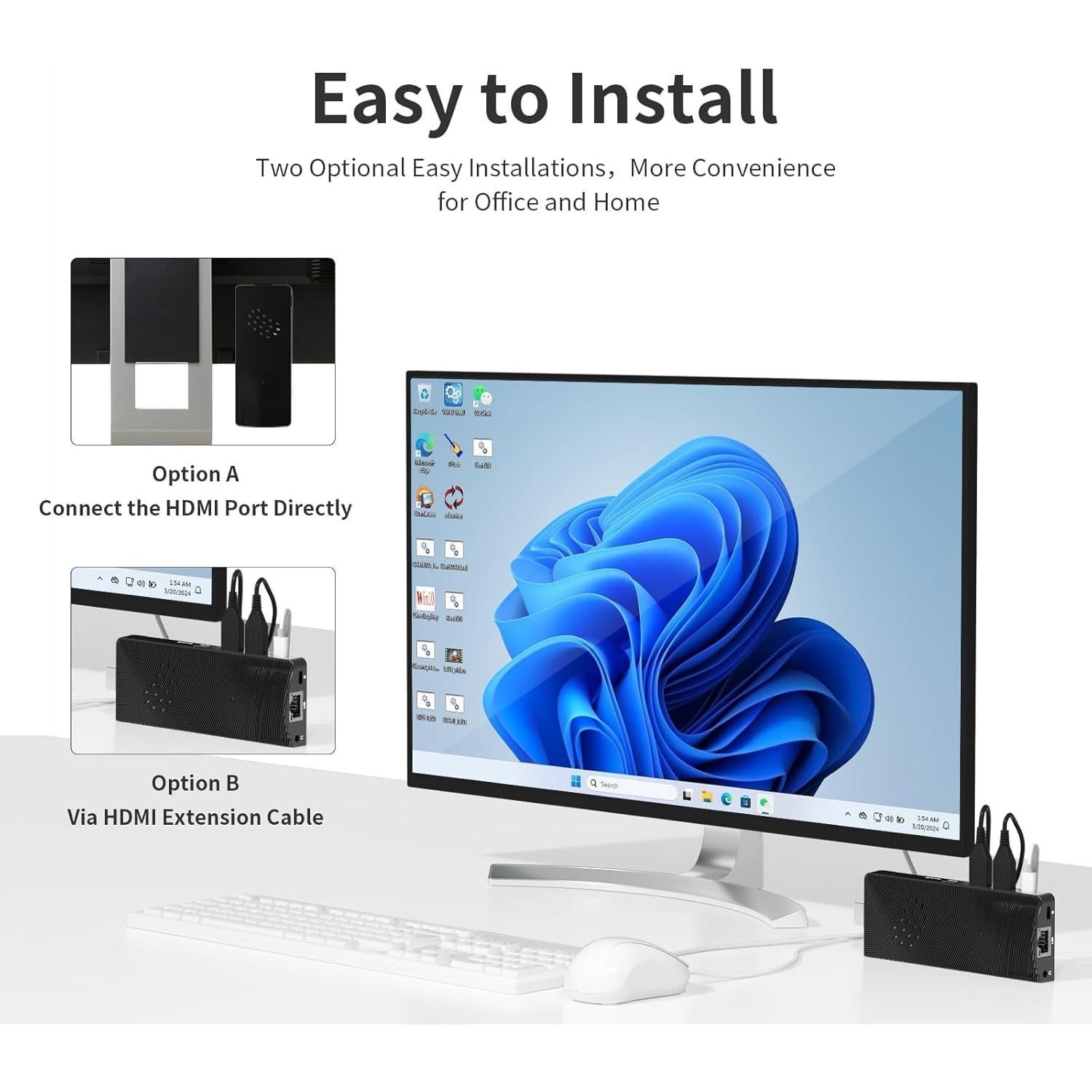 Mini PC Stick OuuOee Celeron J4125 4GB RAM 64GB SSD 4K