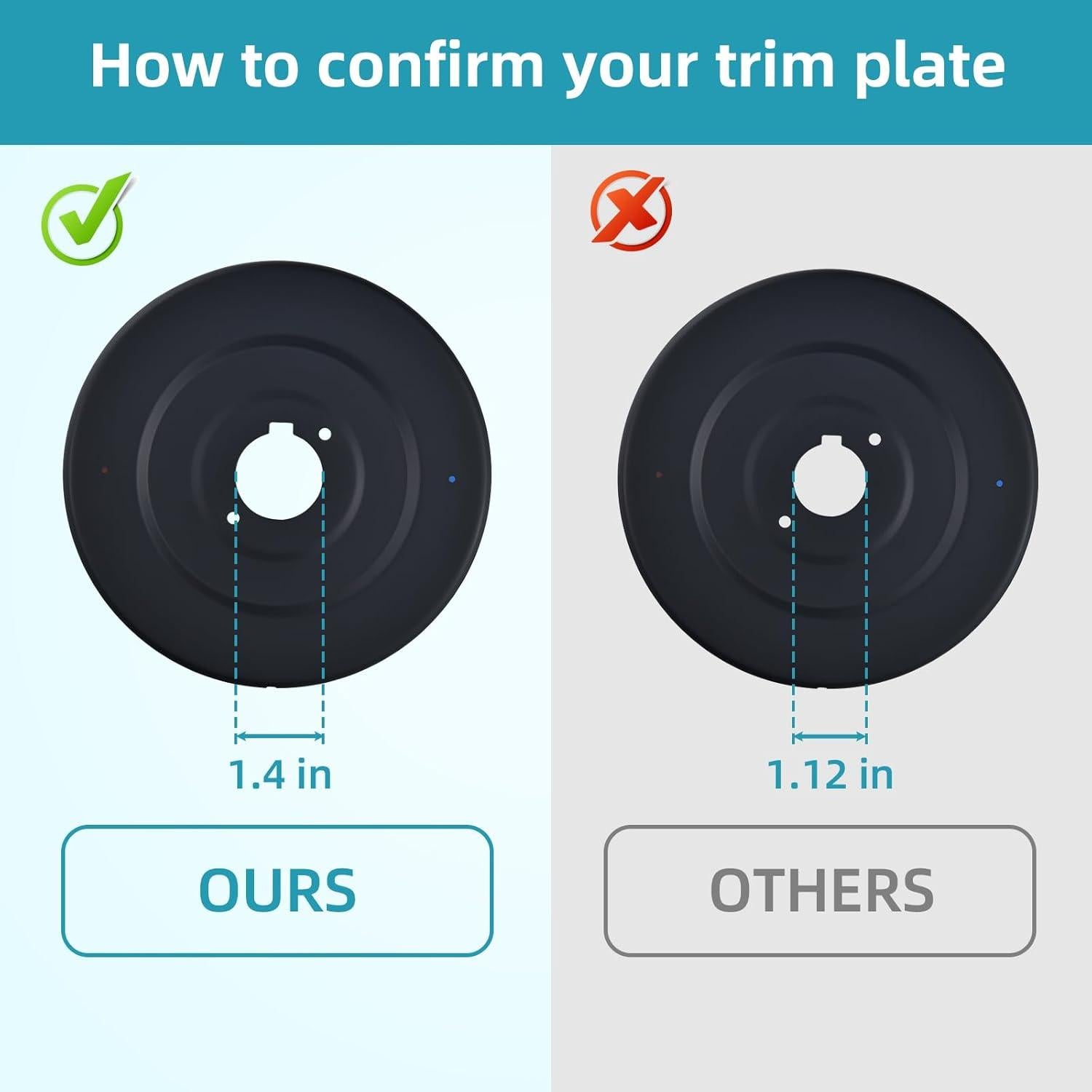 Kit de recorte Moen T2901BL para ducha, negro mate