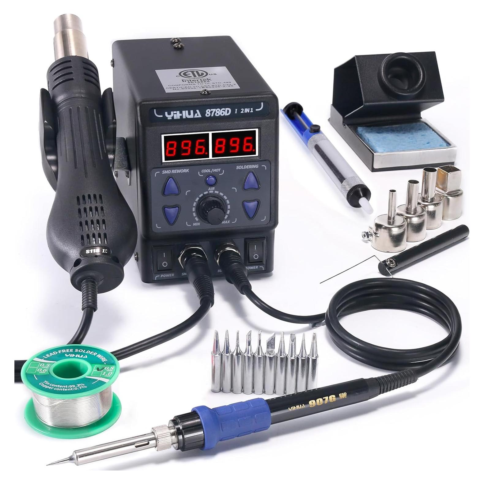 Estación de Soldadura YIHUA 8786D I 2 en 1 con Aire Caliente