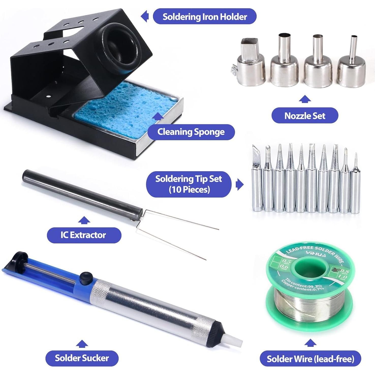 Estación de Soldadura YIHUA 8786D I 2 en 1 con Aire Caliente