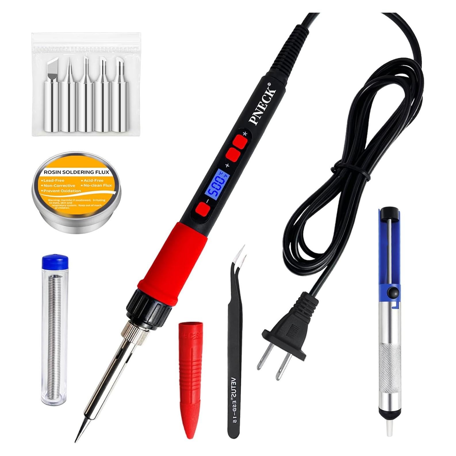 Kit de Soldador PNECK 909DR 80W Pantalla LCD Temperatura 180-500°C