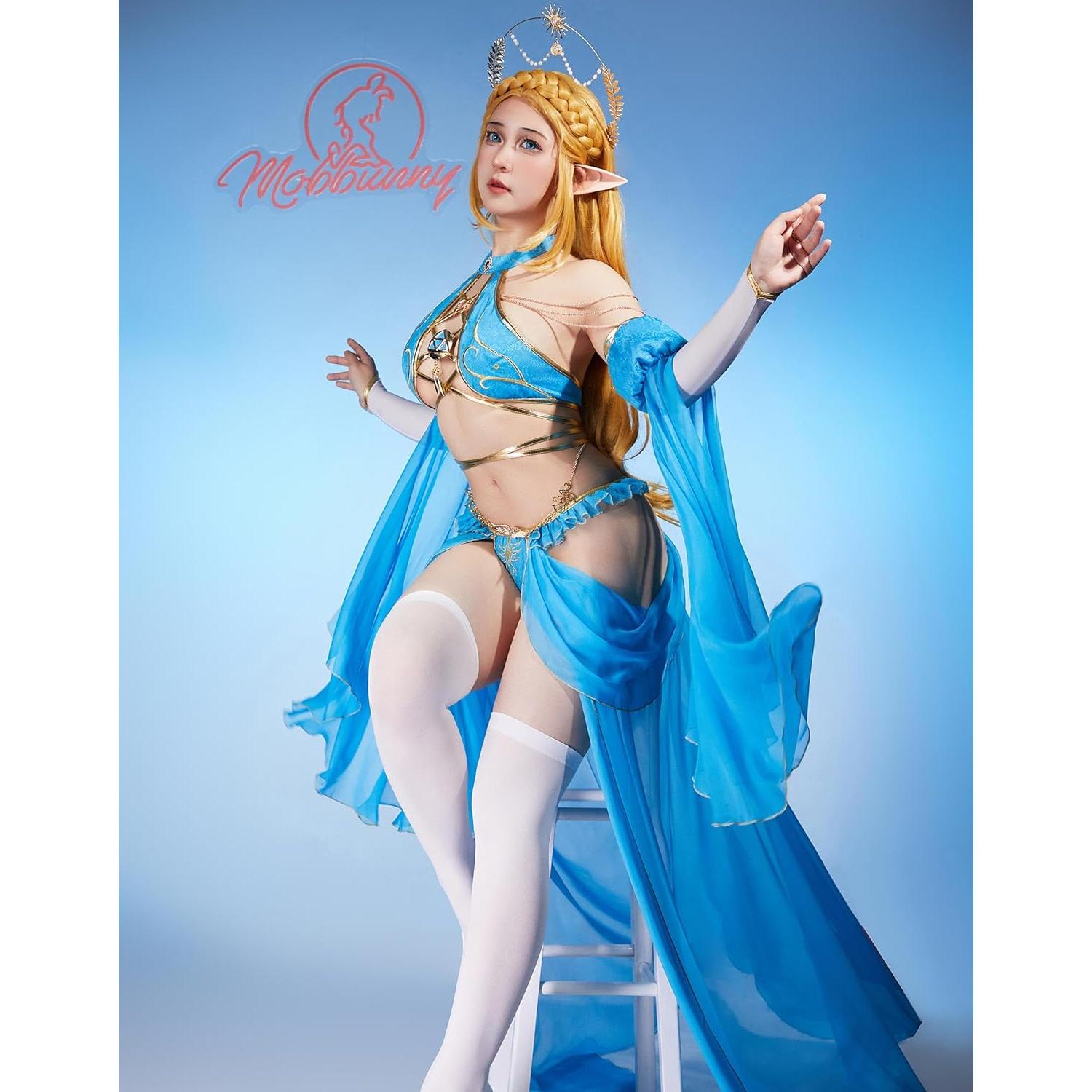 Disfraz de Princesa para Mujeres - Top Halter y Falda Azul