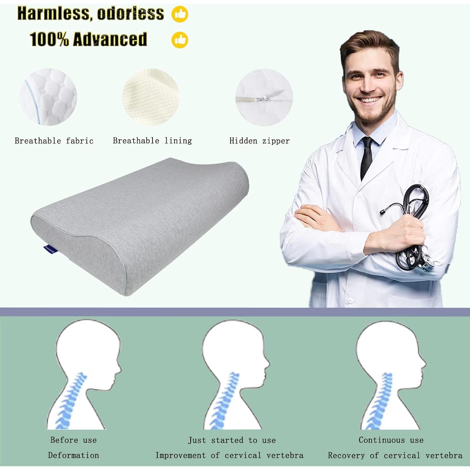 Almohada de Viaje Ergonómica Newsty Espuma con Memoria 19.6x11.8cm