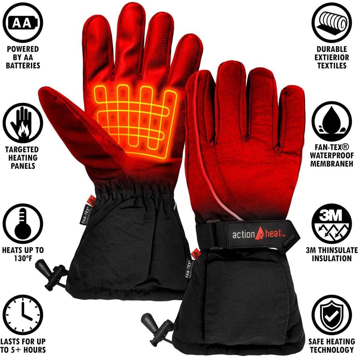 Guantes de Nieve Calentados por Batería AA ActionHeat - Unisex