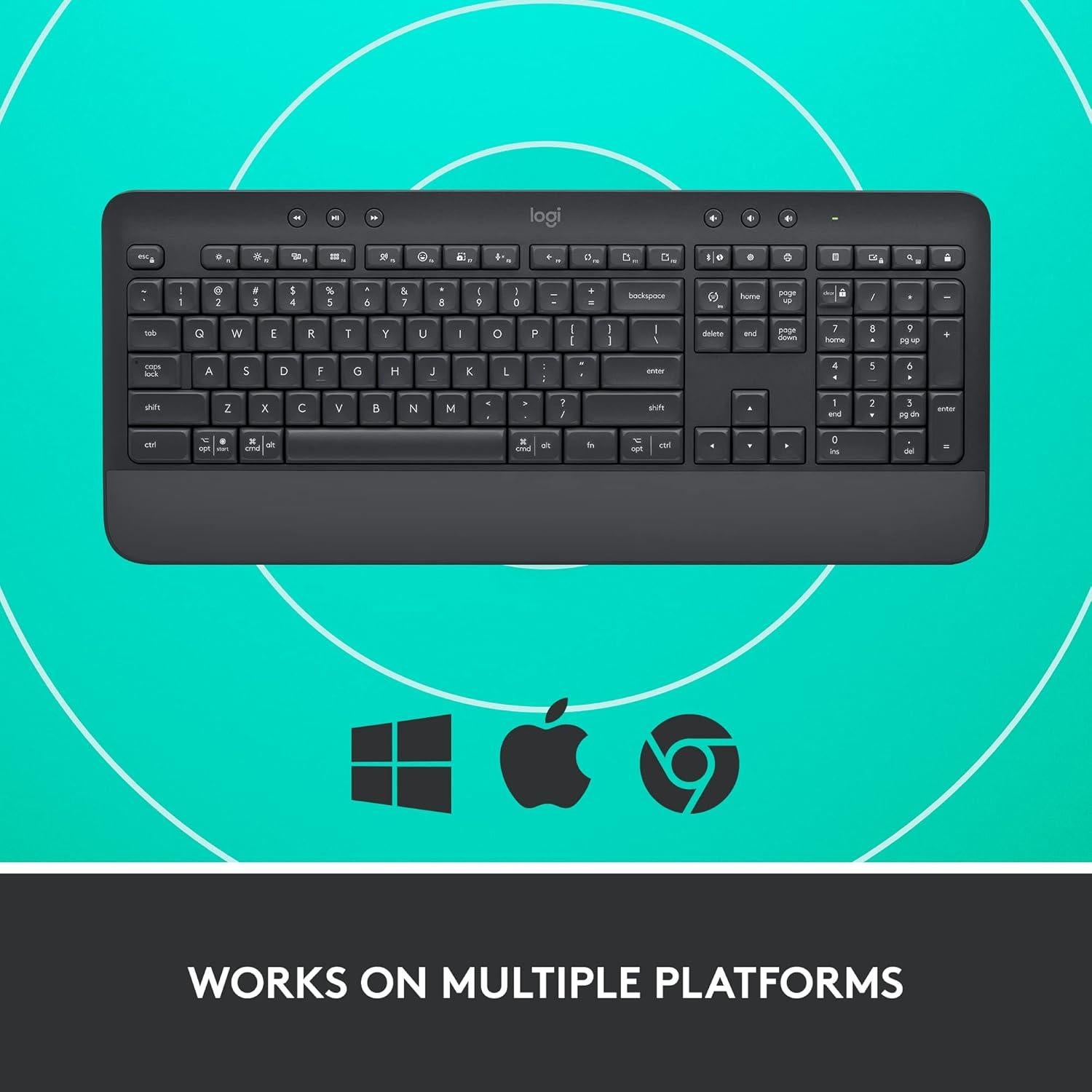 Teclado Inalámbrico Logitech K650 con Reposamuñecas - Grafito