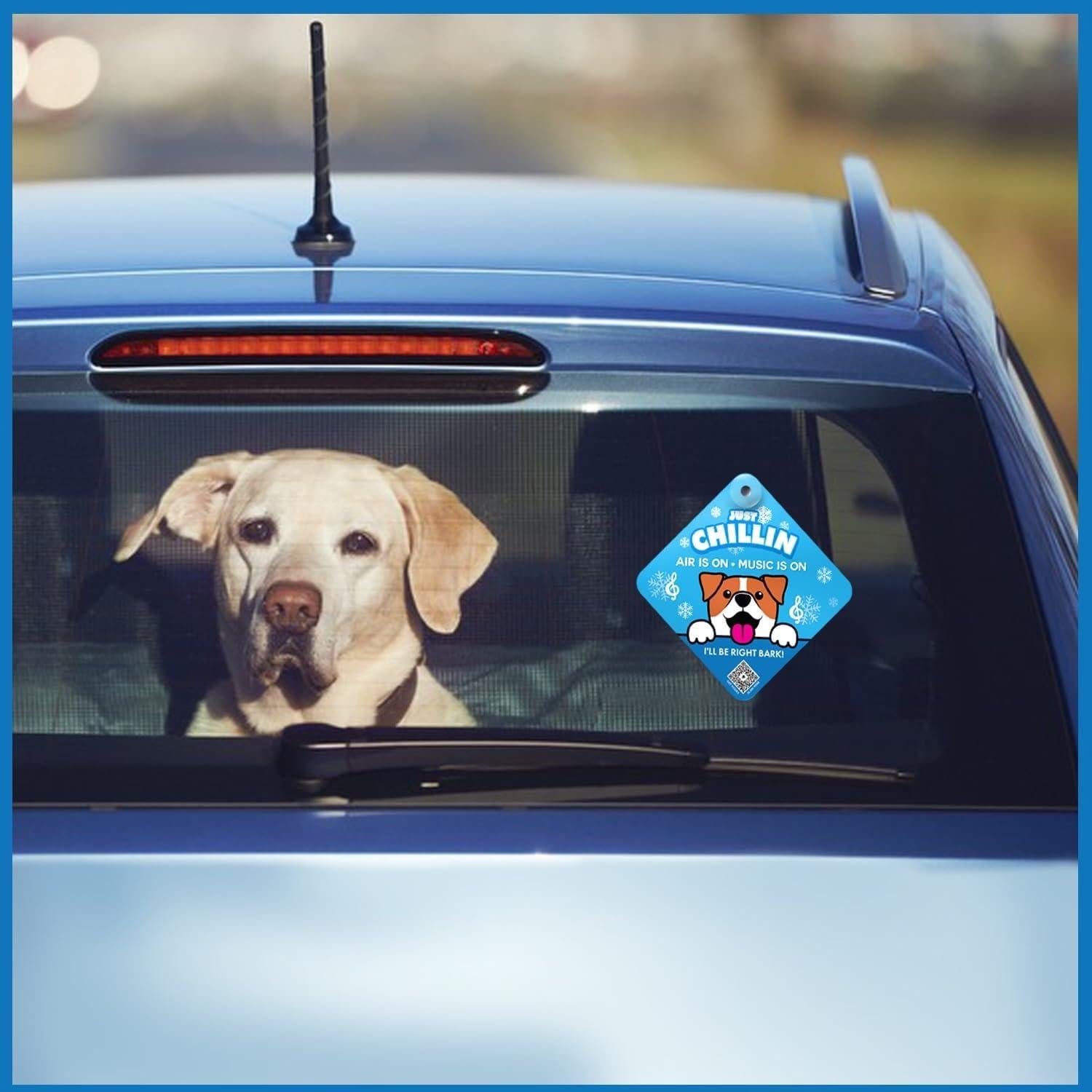 Señal de Auto 'Solo Relajando' para Dueños de Perros - Vinilo