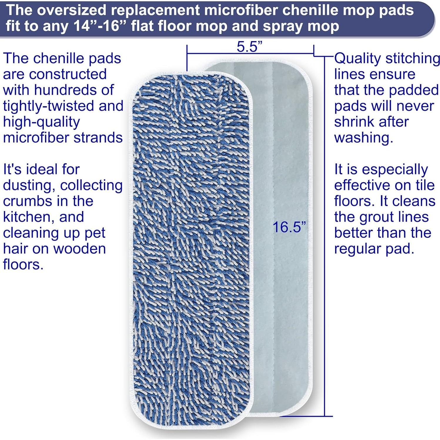 Paquete de 5 Paños de Mopa Chenille 42x14cm AMERWASH PLUS