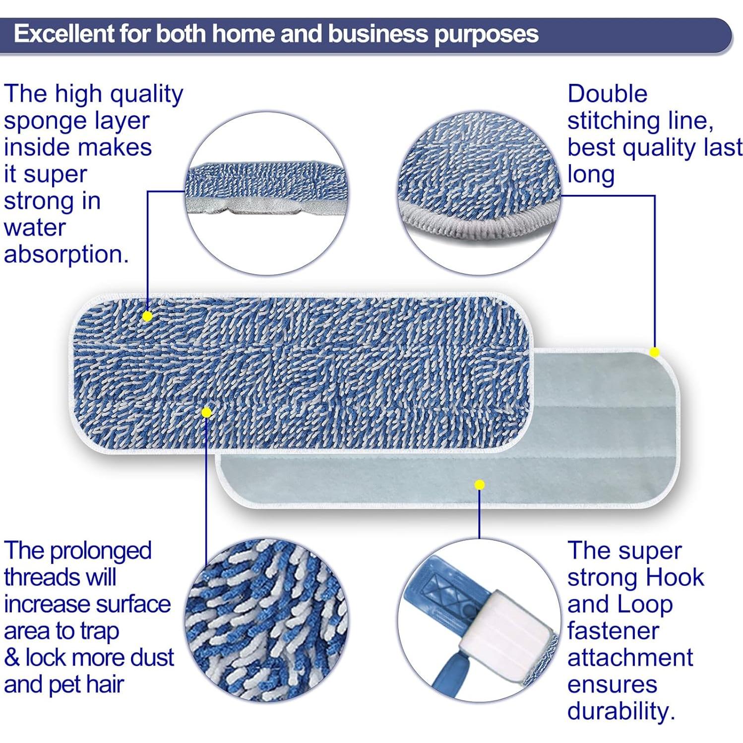 Paquete de 5 Paños de Mopa Chenille 42x14cm AMERWASH PLUS