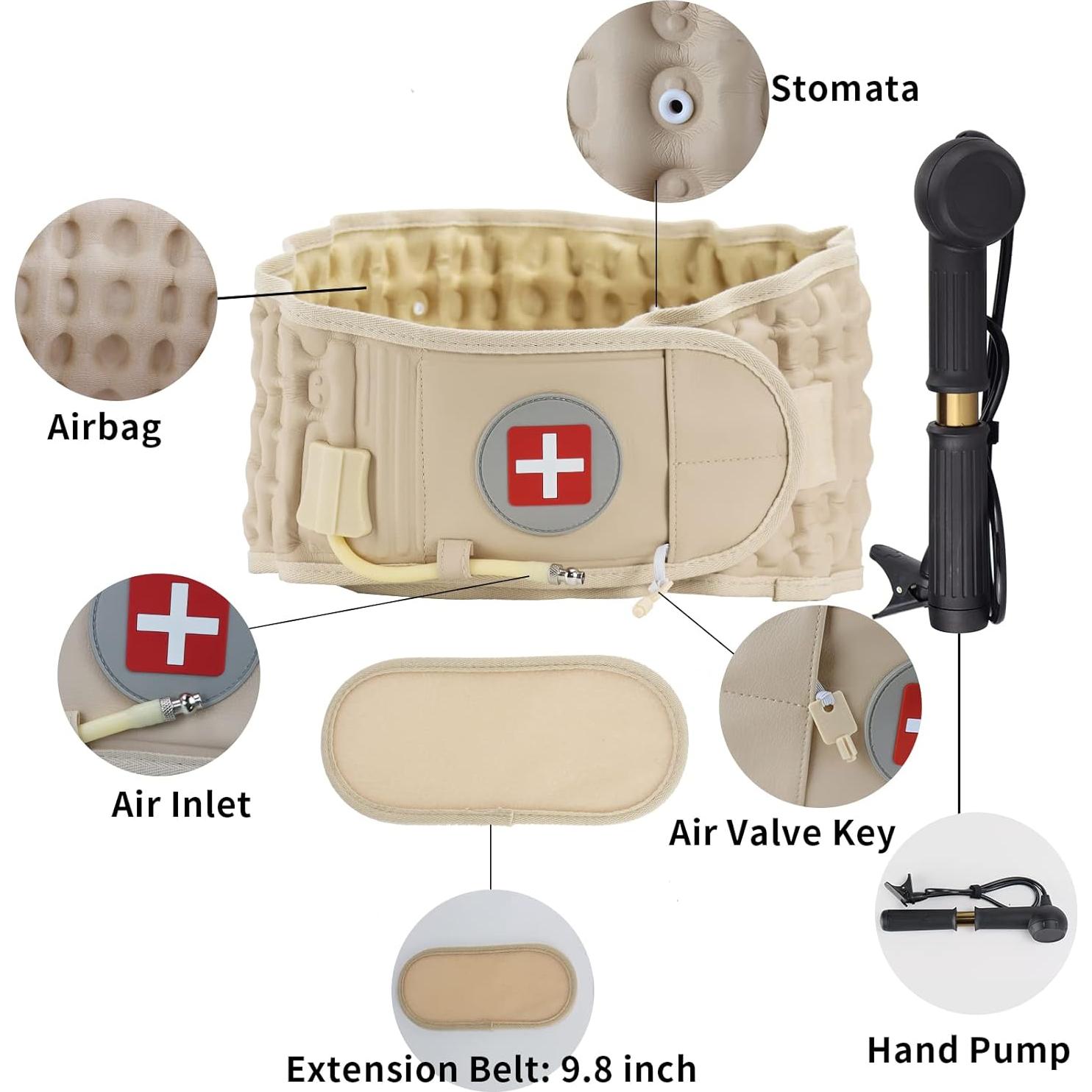 Cinturón de Descompresión Lumbar 6Xigouma Beige Talla Única